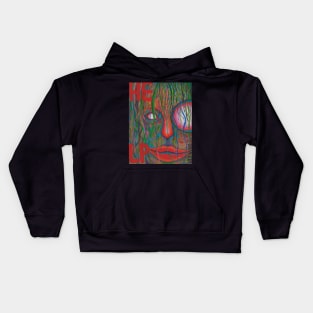 Help Abstract woman creature portrait Kids Hoodie